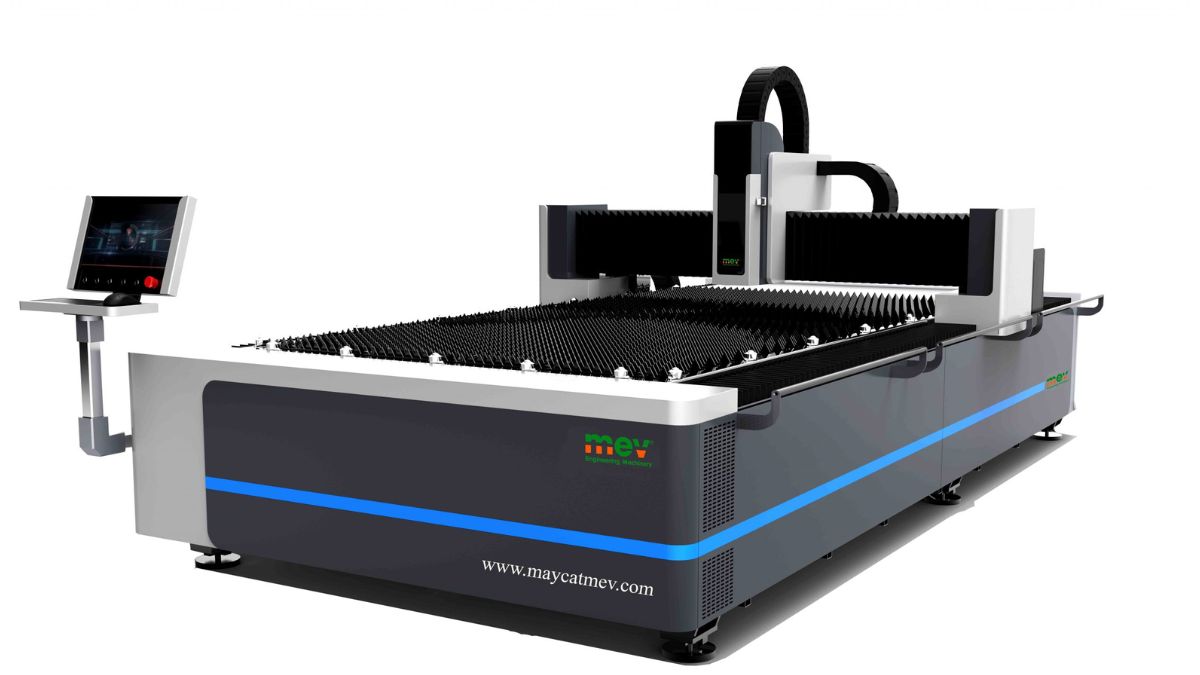 "Máy cắt laser fiber CNC MEV hiện đại, độ chính xác cao, tối ưu cho gia công kim loại tấm công nghiệp"