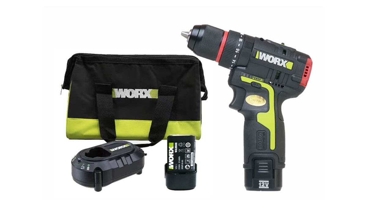 "Máy khoan pin Worx 12V chính hãng kèm túi đựng, pin sạc và bộ phụ kiện đa năng, máy khoan cầm tay nhỏ gọn tiện lợi cho gia đình và công trình"