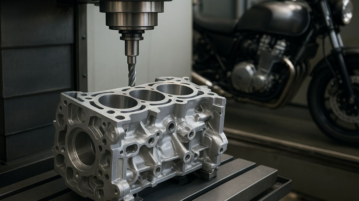 "Gia công CNC chi tiết động cơ ô tô bằng máy phay CNC chính xác cao"