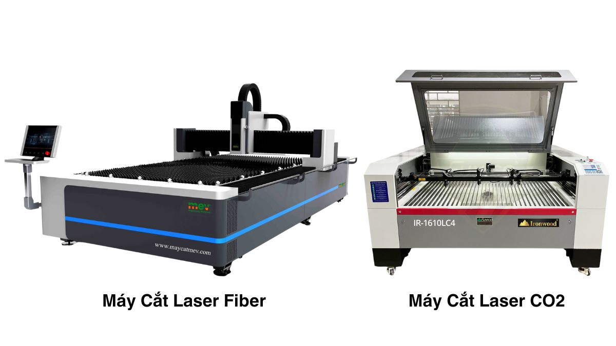 "So sánh máy cắt laser Fiber và máy cắt laser CO2 trong gia công kim loại và phi kim"