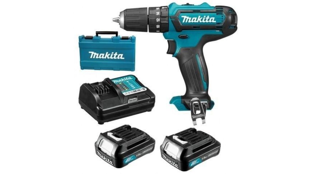 "Máy khoan vặn vít dùng pin Makita kèm bộ sạc nhanh và 2 pin lithium chính hãng, máy khoan cầm tay Makita đa năng cho gia đình và công trình"