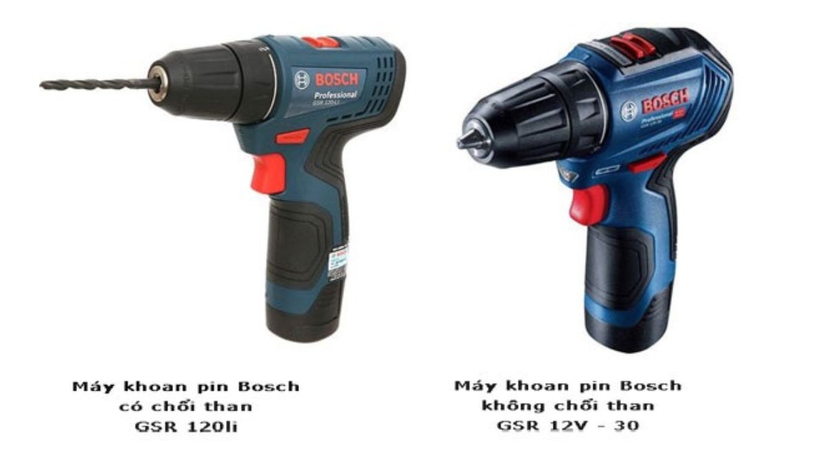 "So sánh máy khoan pin Bosch có chổi than GSR 120Li và máy khoan pin Bosch không chổi than GSR 12V-30"
