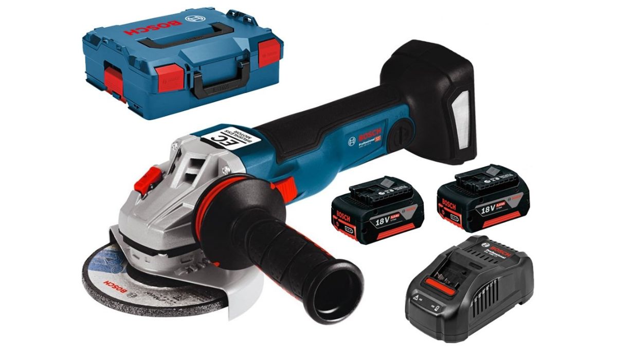 "Máy mài góc dùng pin Bosch Professional 18V kèm 2 pin và sạc chính hãng"