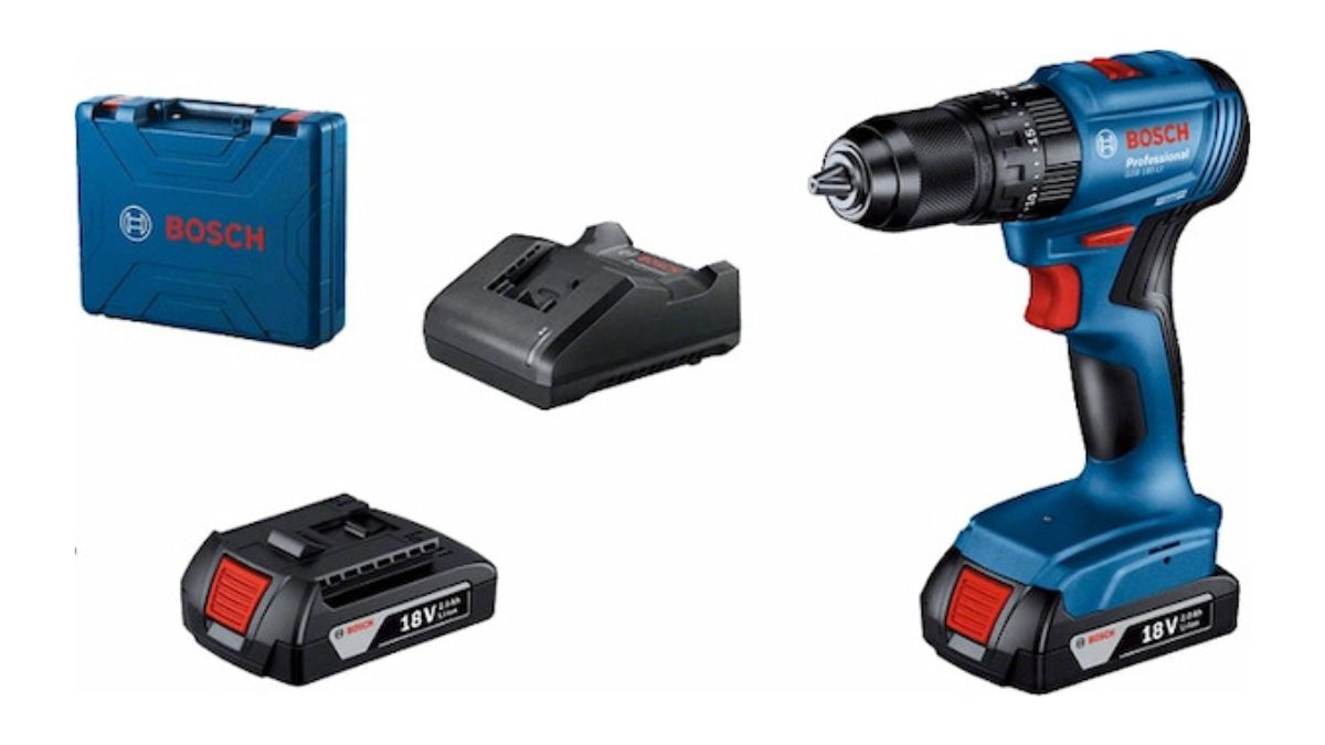 "Bộ máy khoan pin Bosch Professional 18V kèm pin sạc và hộp đựng chính hãng"