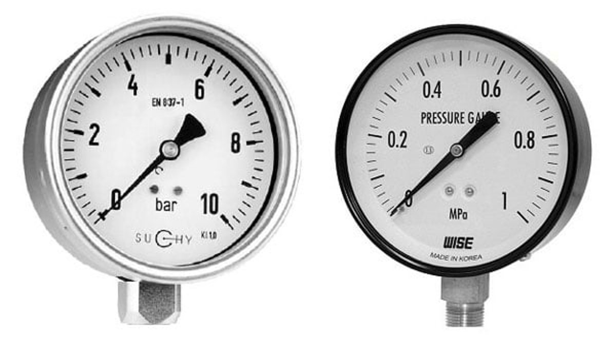 Đồng hồ đo Áp Suất Khí Phụ Trợ (Gas Pressure) hiển thị chính xác áp suất trong hệ thống khí nén và thiết bị công nghiệp.