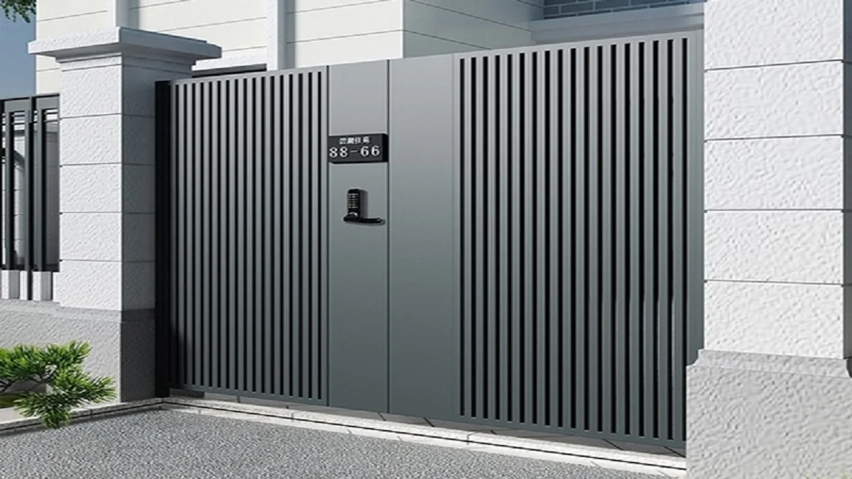 Mẫu cổng đơn giản hiện đại sắt hộp đẹp, hợp phong thủy cho nhà phố