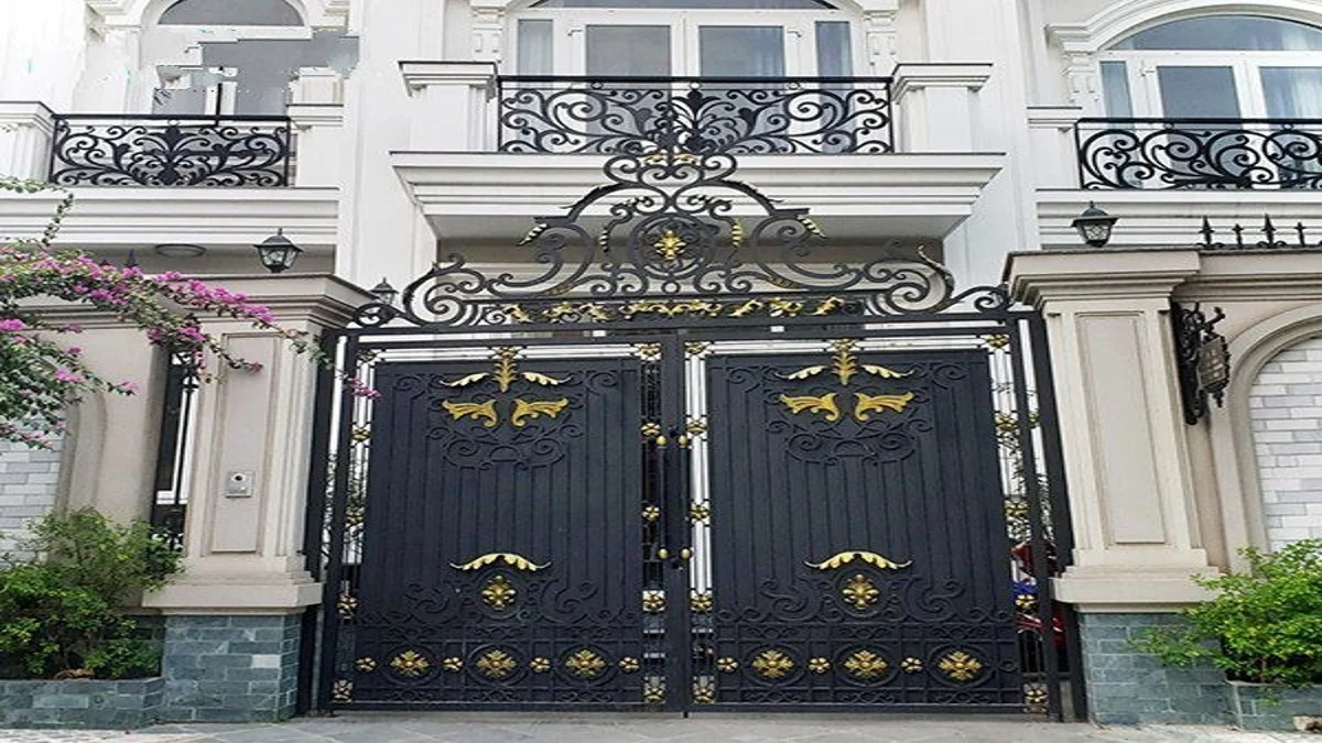 Mẫu cổng tân cổ điển tối giản sang trọng cho biệt thự 3 tầng
