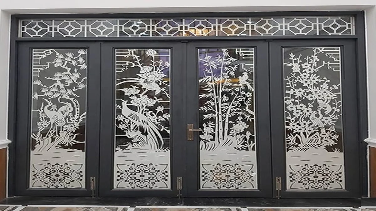 Mẫu cổng Tứ Quý Tùng Cúc Trúc Mai hoa văn sắt CNC nghệ thuật đẹp