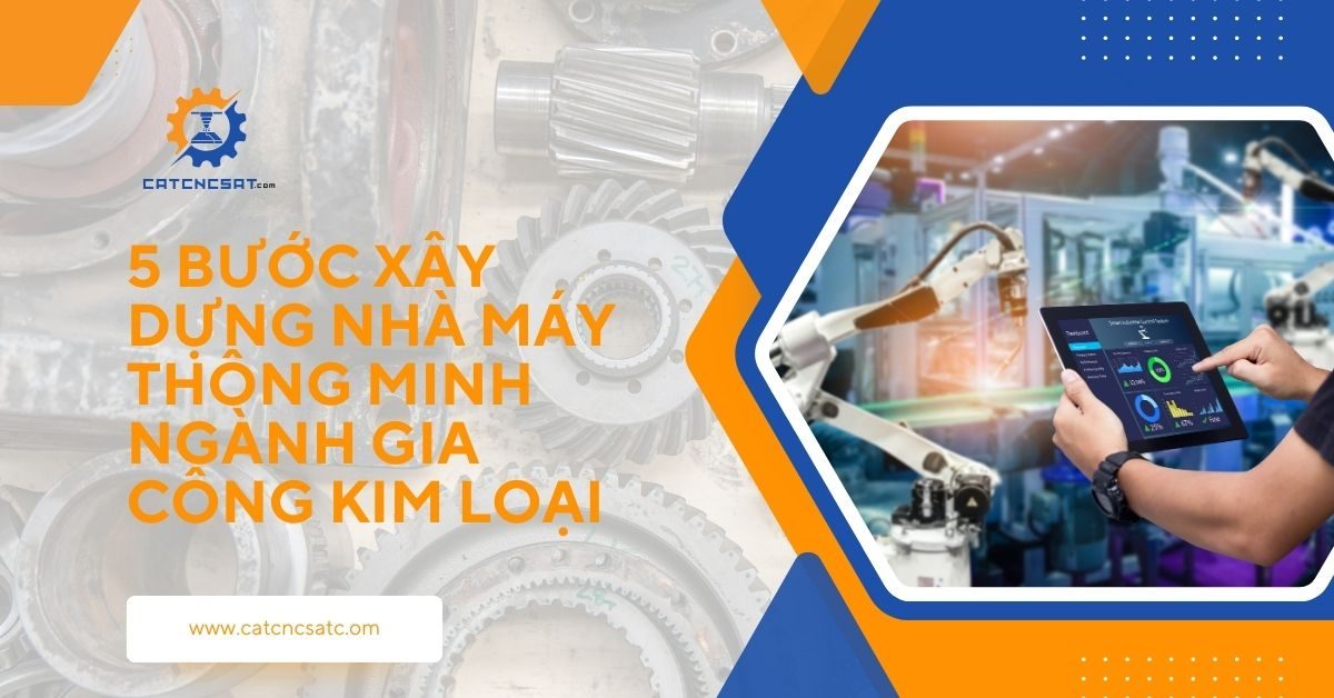 Quy trình xây dựng nhà máy thông minh ngành gia công kim loại, với các hệ thống quản lý, giám sát tự động và dữ liệu phân tích trực quan, tăng hiệu quả sản xuất và tối ưu hóa hoạt động