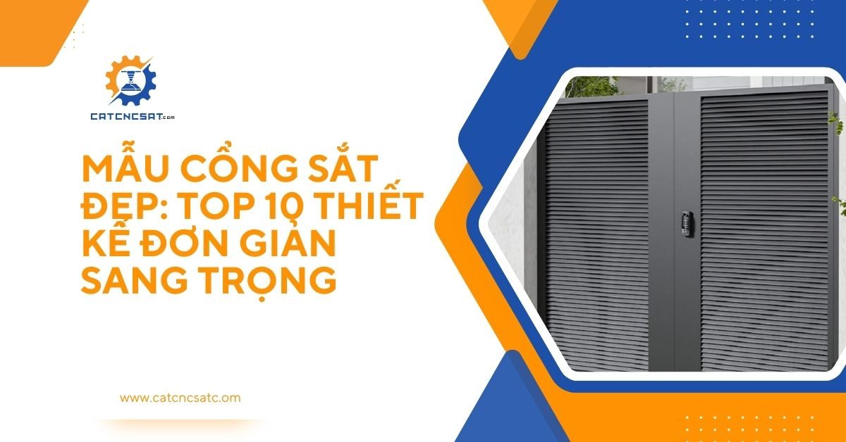 Mẫu cổng sắt đẹp thiết kế đơn giản, sang trọng với tông màu tối, phù hợp cho các công trình hiện đại, mang lại vẻ đẹp thanh lịch và bền vững